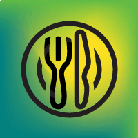 Black plate icon with gradient background