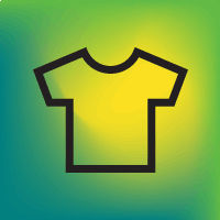 Black shirt icon with gradient background