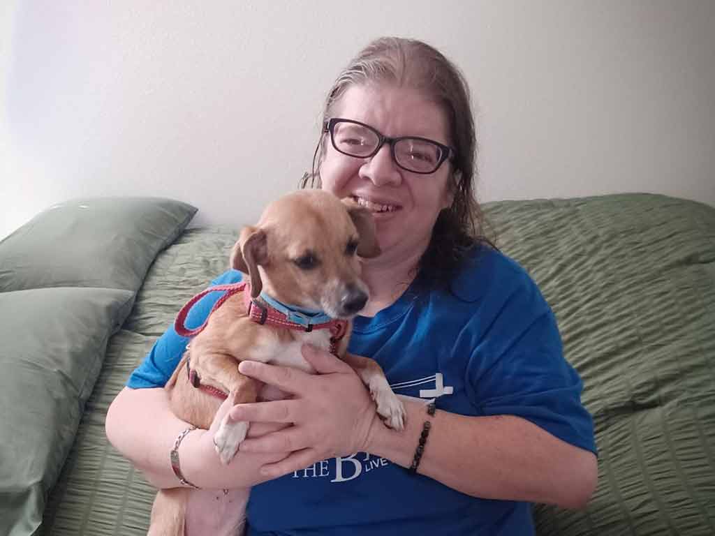 Carrie and her puppy